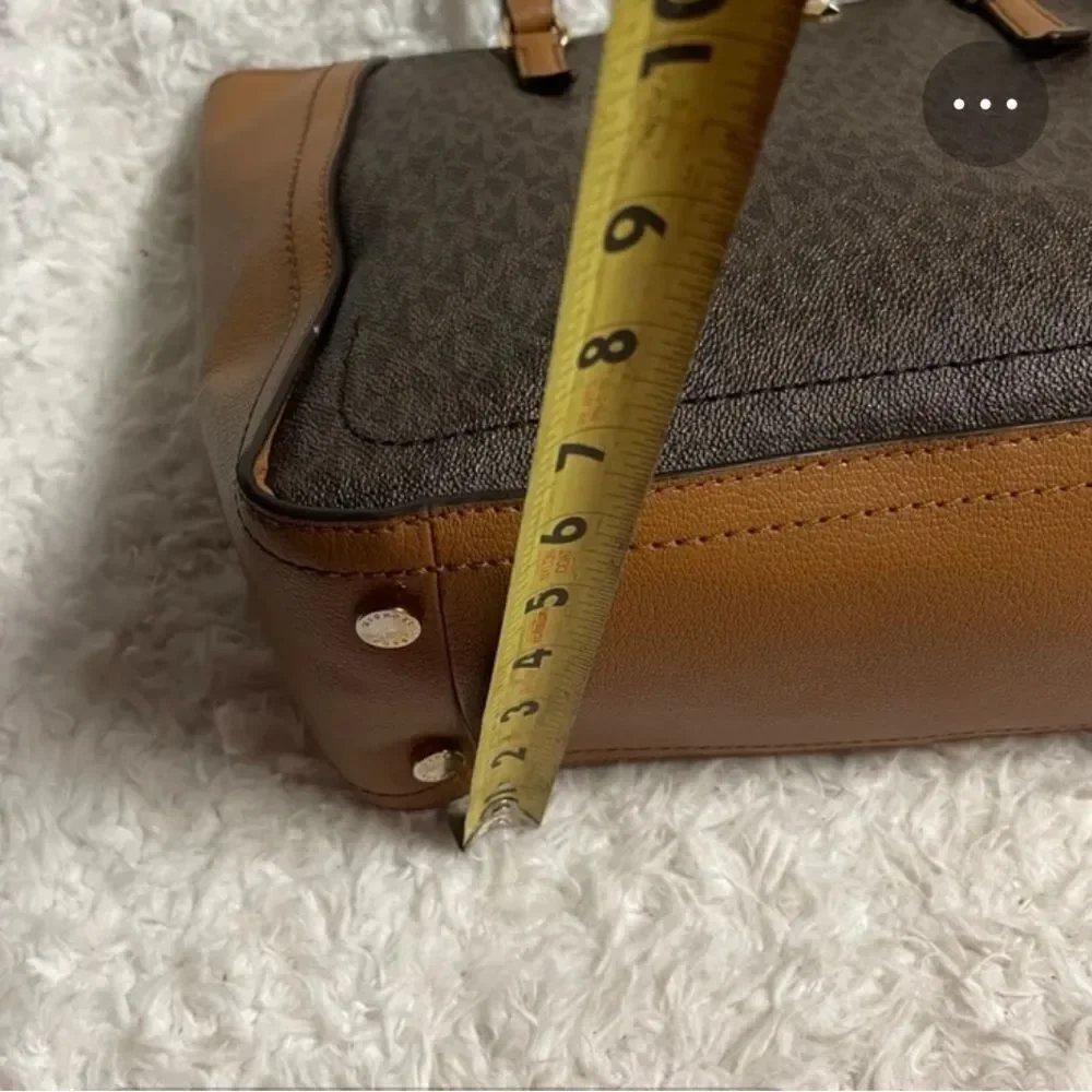 Michael Kors Brown and Tan Tote Bag with Structured Design